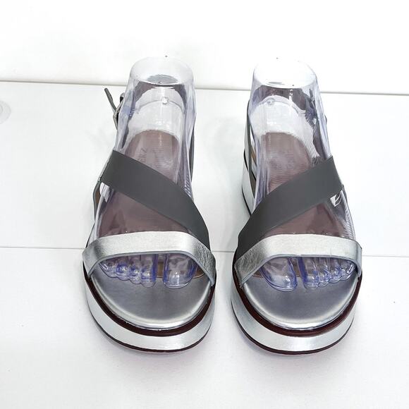 Naturalizer Comfort Platform Womens Sandals Size 7M Silver Leather Open Toe - Picture 2 of 10